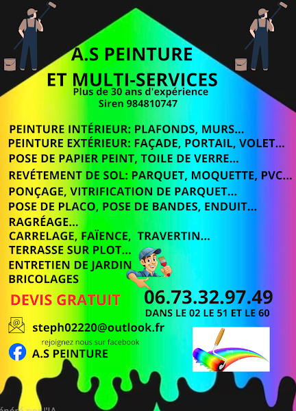 A.S PEINTURE ET MULTI-SERVICES - façadier enduiseur à Lesges
