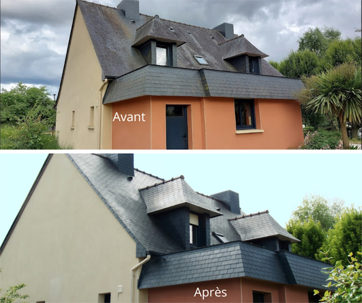 Voltac Drone - Démoussage toiture Rennes Nantes - façadier enduiseur à Montauban-De-Bretagne
